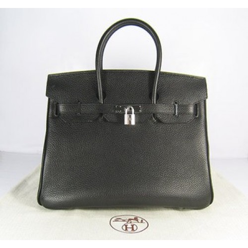 Hermes Birkin 35cm Togo leather Handbags black silver