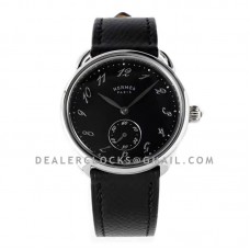 Arceau Petite Steel Black Dial on Black Epsom Leather Strap Arceau Petite Steel Black Dial on Black Epsom Leather Strap