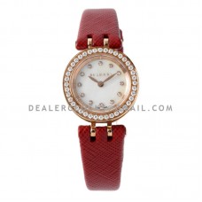 B.Zero MOP Dial with Diamond Bezel in Rose Gold on Red Leather Strap B.Zero MOP Dial with Diamond Bezel in Rose Gold on Red Leather Strap