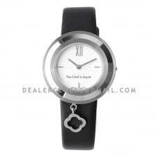 Charms Watch 32m White Dial in Steel on Black Strap Charms Watch 32m White Dial in Steel on Black Strap