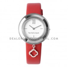 Charms Watch 32m White Dial in Steel on Red Strap Charms Watch 32m White Dial in Steel on Red Strap