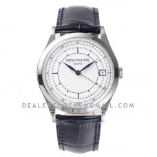 Calatrava 5296G-001 White Dial in White Gold on Blue Leather Strap Calatrava 5296G-001 White Dial in White Gold on Blue Leather Strap