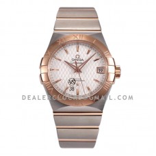 Constellation Co-Axial Chronometer 38mm White Texture Dial in Steel and Red Gold Constellation Co-Axial Chronometer 38mm White Texture Dial in Steel and Red Gold