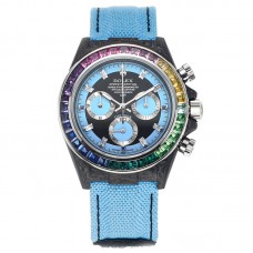 DIW Daytona Rainbow Blue Carbon in Blue Nylon Strap DIW Daytona Rainbow Blue Carbon in Blue Nylon Strap