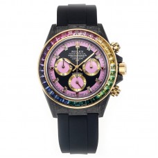 DIW Daytona Rainbow Pink Carbon in Black Rubber Strap DIW Daytona Rainbow Pink Carbon in Black Rubber Strap