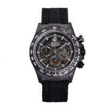 DIW Daytona Skeleton Dial in Carbon with Blue Hands on Black Nylon Strap DIW Daytona Skeleton Dial in Carbon with Blue Hands on Black Nylon Strap