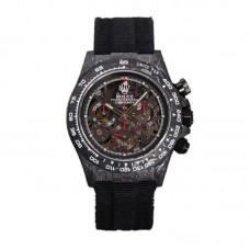DIW Daytona Skeleton Dial in Carbon with Red Hands on Black Nylon Strap DIW Daytona Skeleton Dial in Carbon with Red Hands on Black Nylon Strap