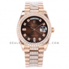 Day-Date 36 128345RBR Brown Dial with Diamond Bezel in Everose Gold Day-Date 36 128345RBR Brown Dial with Diamond Bezel in Everose Gold