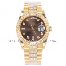 Day-Date 36 128348RBR Brown Dial with Diamond Bezel in Yellow Gold Day-Date 36 128348RBR Brown Dial with Diamond Bezel in Yellow Gold