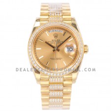 Day-Date 36 128348RBR Champagne Dial with Diamond Bezel in Yellow Gold Day-Date 36 128348RBR Champagne Dial with Diamond Bezel in Yellow Gold