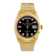 Daydate 36 128238 Black Dial in Yellow Gold Daydate 36 128238 Black Dial in Yellow Gold
