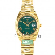 Daydate 40 228238 Green Dial with Roman Marker in Yellow Gold Daydate 40 228238 Green Dial with Roman Marker in Yellow Gold