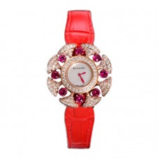 Diva’s Dream Jewellery Watch Diamond Paved Dial in Rose Gold on Green Leather Strap Diva’s Dream Jewellery Watch Diamond Paved Dial in Rose Gold on Green Leather Strap