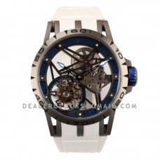 Excalibur Spider Skeleton Flying Tourbillon with White Rubber Strap Excalibur Spider Skeleton Flying Tourbillon with White Rubber Strap