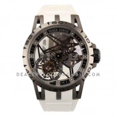 Excalibur Spider Skeleton Flying Tourbillon with White Rubber Strap Excalibur Spider Skeleton Flying Tourbillon with White Rubber Strap