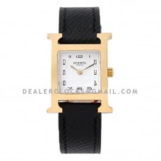 Heure H 26mm White Dial in Yellow Gold on Black Epsom Leather Strap Heure H 26mm White Dial in Yellow Gold on Black Epsom Leather Strap