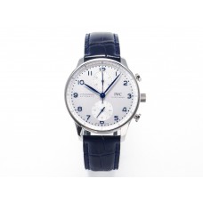 Portuguese Chrono IW371605 ZF 1:1 Best Edition White Dial on Blue Leather Strap A69355 Portuguese Chrono IW371605 ZF 1:1 Best Edition White Dial on Blue Leather Strap A69355