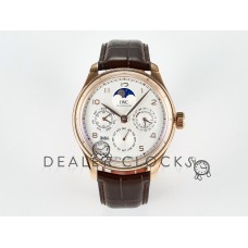 IW5033 Portugieser Perpetual Calendar RG V9F 1:1 Best Edition White Dial on Brown Leather Strap A52610 IW5033 Portugieser Perpetual Calendar RG V9F 1:1 Best Edition White Dial on Brown Leather Strap A52610