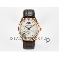 Master Ultra Thin Perpetual Calendar RG V9F 1:1 Best Edition White Dial on Brown Leather Strap A868 V2 Master Ultra Thin Perpetual Calendar RG V9F 1:1 Best Edition White Dial on Brown Leather Strap A868 V2