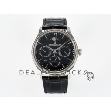 Master Ultra Thin Perpetual Calendar SS V9F 1:1 Best Edition Black Dial Diamonds Bezel on Black Leather Strap A868 V2 Master Ultra Thin Perpetual Calendar SS V9F 1:1 Best Edition Black Dial Diamonds Bezel on Black Leather Strap A868 V2