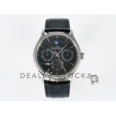 Master Ultra Thin Perpetual Calendar SS V9F 1:1 Best Edition Gray Dial Diamonds Bezel on Black Leather Strap A868 V2 Master Ultra Thin Perpetual Calendar SS V9F 1:1 Best Edition Gray Dial Diamonds Bezel on Black Leather Strap A868 V2