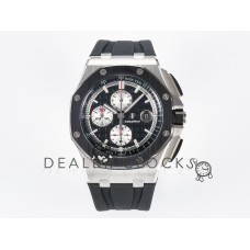Royal Oak Offshore 44mm Black Ceramic SS TKF 1:1 Best Edition Black/White Dial on Black Rubber Strap A3126 Royal Oak Offshore 44mm Black Ceramic SS TKF 1:1 Best Edition Black/White Dial on Black Rubber Strap A3126