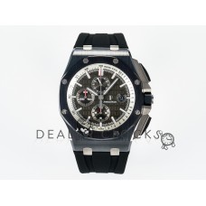 Royal Oak Offshore 44mm Black Ceramic SS TKF 1:1 Best Edition Gray Dial on Black Rubber Strap A3126 Royal Oak Offshore 44mm Black Ceramic SS TKF 1:1 Best Edition Gray Dial on Black Rubber Strap A3126