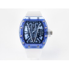 RM27-03 Blue Transparent Tourbillon MSF Best Edition Skull Dial on White Rubber Strap RM27-03 Blue Transparent Tourbillon MSF Best Edition Skull Dial on White Rubber Strap