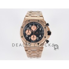 Royal Oak Offshore 42mm RG TKF Best Edition Black Dial on RG Bracelet A7750 Royal Oak Offshore 42mm RG TKF Best Edition Black Dial on RG Bracelet A7750