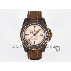 GMT Carbon DIWF Best Edition Yellow Roman Dial on Brown Nylon Strap SA3285 CHS V2 GMT Carbon DIWF Best Edition Yellow Roman Dial on Brown Nylon Strap SA3285 CHS V2