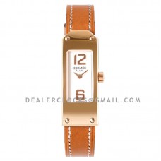 Kelly 2 White Dial in Rose Gold on Brown Leather Strap Kelly 2 White Dial in Rose Gold on Brown Leather Strap