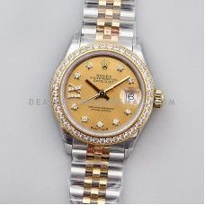 Ladies Datejust 279383RBR Champagne Dial with Diamond Bezel in Yellow Gold/Steel Ladies Datejust 279383RBR Champagne Dial with Diamond Bezel in Yellow Gold/Steel