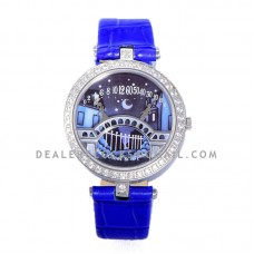 Lady Arpels Pont des Amoureux in Blue Leather Strap Lady Arpels Pont des Amoureux in Blue Leather Strap