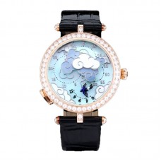 Lady Arpels Ronde des Papillons Watch in Rose Gold on Leather Strap Lady Arpels Ronde des Papillons Watch in Rose Gold on Leather Strap