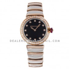 Lvcea Black Dial in Rose Gold/Steel with Diamond Bezel Lvcea Black Dial in Rose Gold/Steel with Diamond Bezel