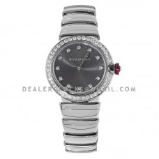 Lvcea Grey Dial in Steel with Diamond Bezel Lvcea Grey Dial in Steel with Diamond Bezel