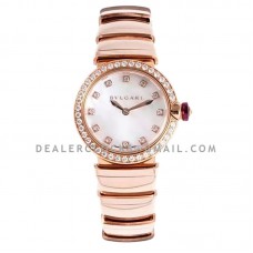 Lvcea MOP Dial in Rose Gold with Diamond Bezel Lvcea MOP Dial in Rose Gold with Diamond Bezel