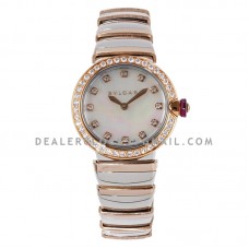 Lvcea MOP Dial in Rose Gold/Steel with Diamond Bezel Lvcea MOP Dial in Rose Gold/Steel with Diamond Bezel