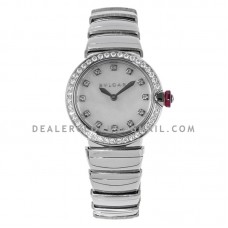 Lvcea MOP Dial in Steel with Diamond Bezel Lvcea MOP Dial in Steel with Diamond Bezel