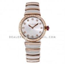 Lvcea Silver Dial in Rose Gold/Steel with Diamond Bezel Lvcea Silver Dial in Rose Gold/Steel with Diamond Bezel