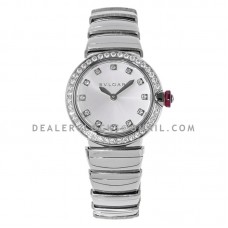 Lvcea Silver Dial in Steel with Diamond Bezel Lvcea Silver Dial in Steel with Diamond Bezel