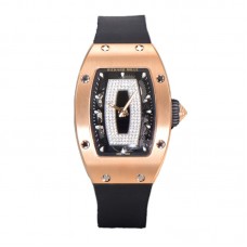 RM 007 Automatic Ladies in Rose Gold on Black Rubber Strap RM 007 Automatic Ladies in Rose Gold on Black Rubber Strap