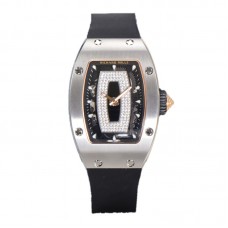 RM 007 Automatic Ladies in Steel on Black Rubber Strap RM 007 Automatic Ladies in Steel on Black Rubber Strap