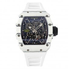 RM 035-01 Rafael Nadal White NTPT on White Rubber Strap (Sonic)