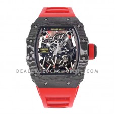 RM 035-02 Rafael Nadal NTPT Carbon on Red Rubber Strap RM 035-02 Rafael Nadal NTPT Carbon on Red Rubber Strap