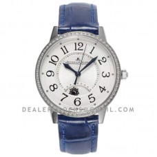 Rendez-vous Classic Night & Day 34mm White Dial in White Gold on Blue Leather Strap Rendez-vous Classic Night & Day 34mm White Dial in White Gold on Blue Leather Strap