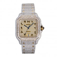 Santos de Cartier 40mm Diamond Paved Dial with Arabic Markers in Steel/Yellow Gold Santos de Cartier 40mm Diamond Paved Dial with Arabic Markers in Steel/Yellow Gold