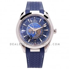 Seamaster Aqua Terra Worldtimer Master Chrononometer Blue Dial on Blue Rubber Strap Seamaster Aqua Terra Worldtimer Master Chrononometer Blue Dial on Blue Rubber Strap