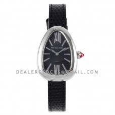 Serpenti Seduttori Watch Black Dial in Steel on Black Leather Strap Serpenti Seduttori Watch Black Dial in Steel on Black Leather Strap