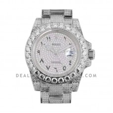 Submariner 116659 Full Diamond Paved Dial with Arabic Markers in Steel Submariner 116659 Full Diamond Paved Dial with Arabic Markers in Steel